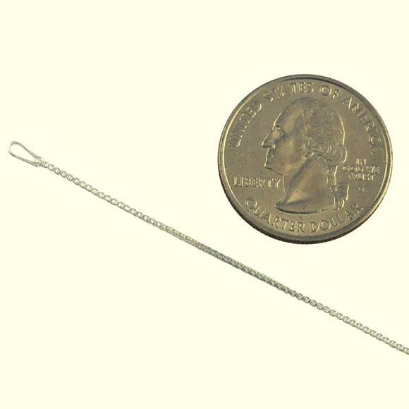 #24 18" Sterling Silver Chain 0.7mm Necklace Thin Chain Italy Solid 925 Jewelry - Picture 3 of 3